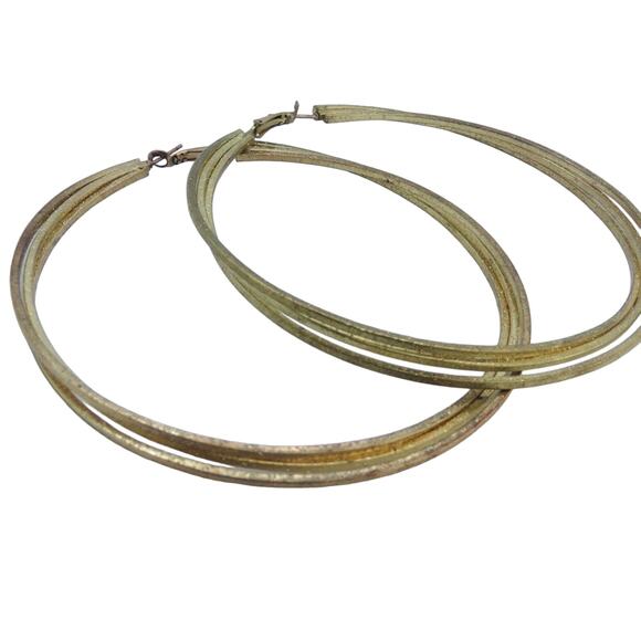 Y2k Candies Large Gold Hoop Earrings Chunky Giant Hoops - Picture 3 of 7